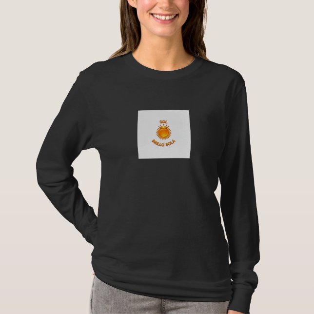 Playera Básica de Manga Larga “Sol Brillo Sola” T-Shirt (Front)