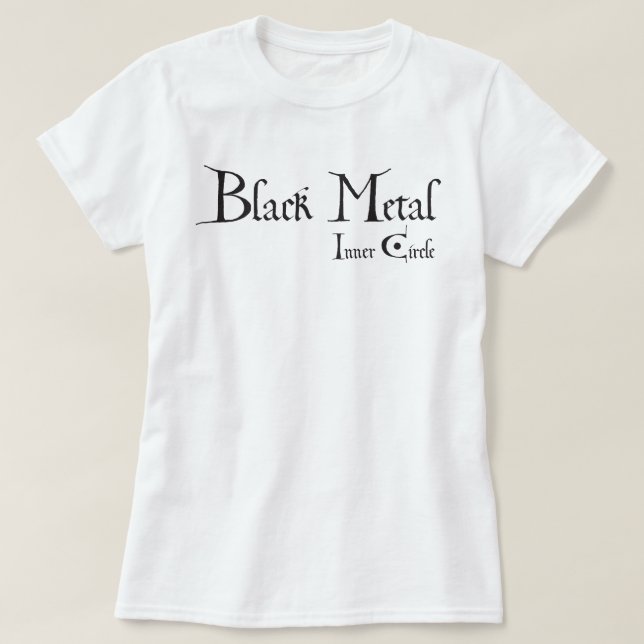 Playera Black Metal Inner Circle (black ink) T-Shirt (Design Front)