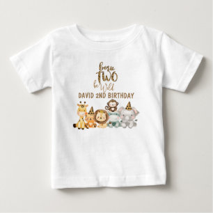Playera De Bebé Niños Safari Animales Dos Años Salvajes