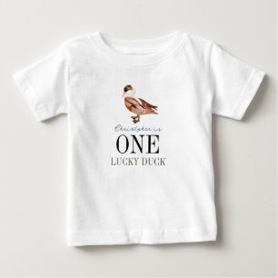 Playera De Bebé Un niño clásico del pato afortunado, primer cumple
