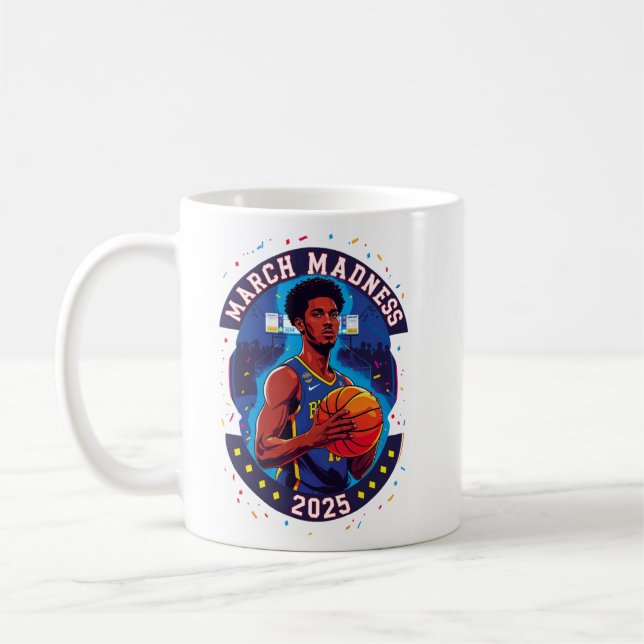 Playera de Mujer Locura de marzo Baloncesto Coffee Mug (Left)