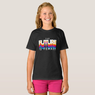 Playera El futuro es femenino Cartas retro 80