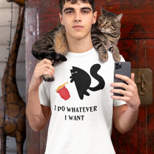 Playera Hago lo que quiero un gato gracioso