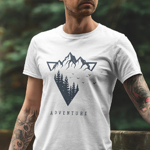 Playera Naturaleza geométrica moderna Aventura de las mont