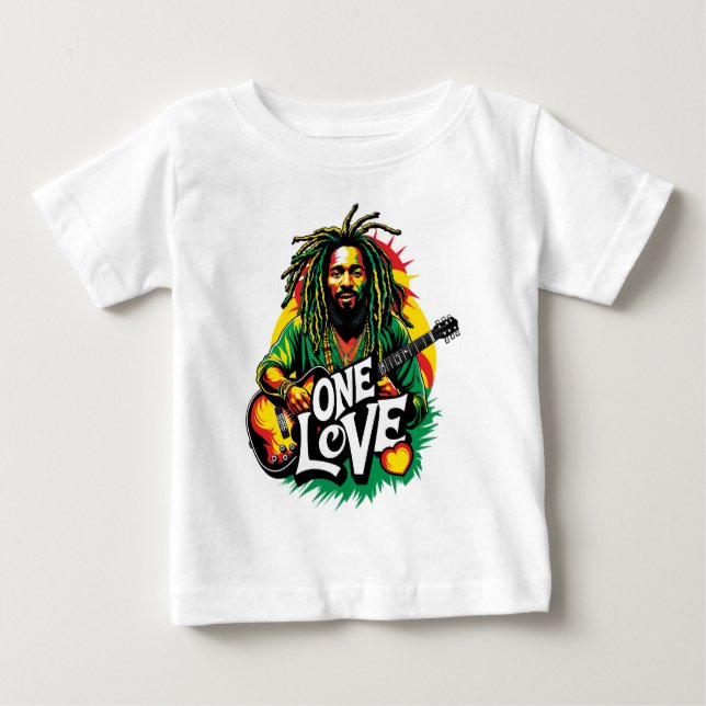 Playera One Love the King of Reggae Baby T-Shirt (Front)