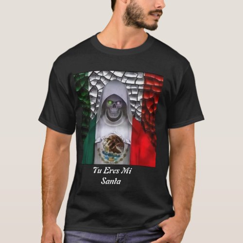 Playera oscura  de la Santa Muerte T_Shirt