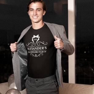 Playera Partido del bachiller Tuxedo Tie Negro