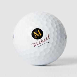 player's initial & name custom golf balls