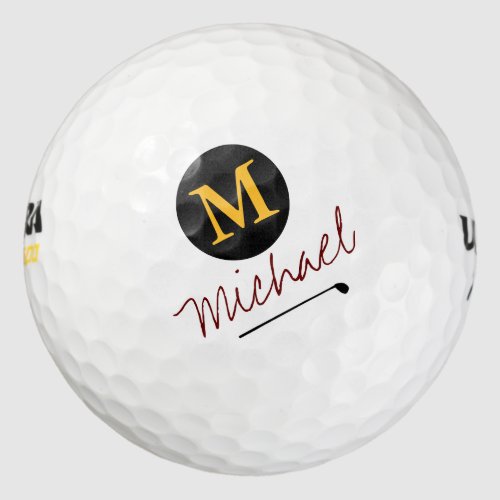 player's initial & name custom golf balls