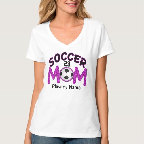 Players NAME and NUMBER on Soccer Mom TShirts