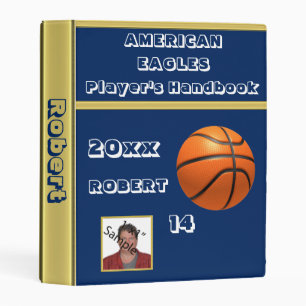 Player's Name And Photo Basketball Binder