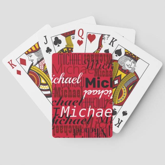 player's name custom red poker cards (Back)