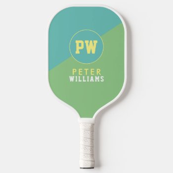 Player's Name In Pale Colors Pickleball Paddle by mixedworld at Zazzle