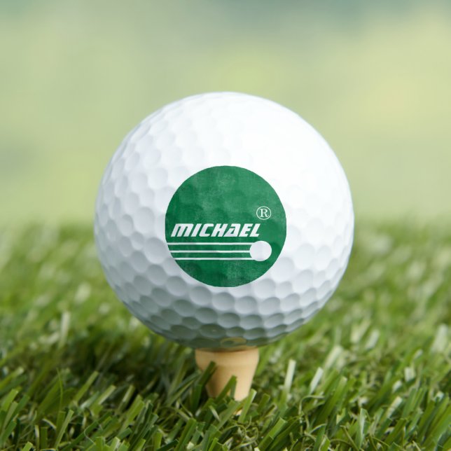 Player's Name on Aged Green Golf Balls (Insitu Tee)