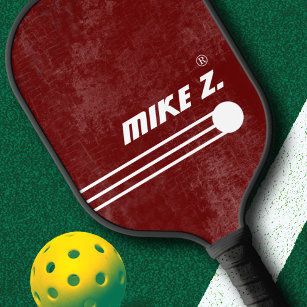 Player's Name on Aged Red Pickleball Paddle
