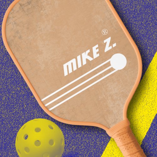 Players Name on Aged Tan Pickleball Paddle