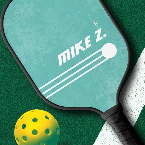 Players Name on Aged Teal Pickleball Paddle
