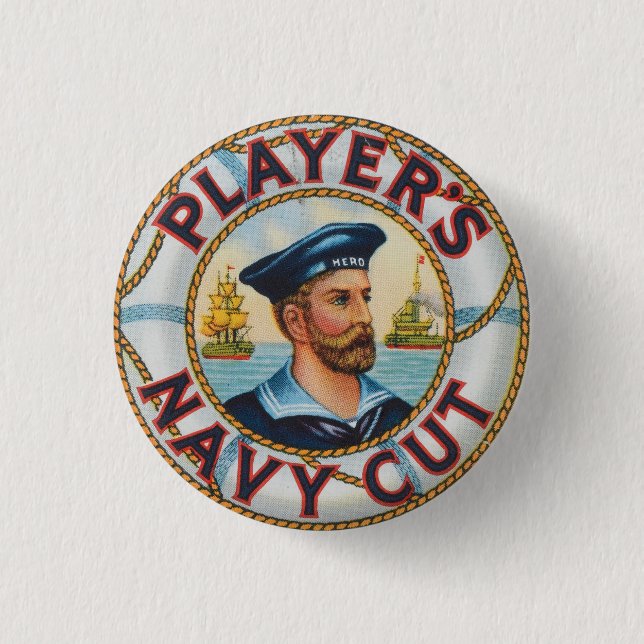 Players Navy Cut Button (Front)