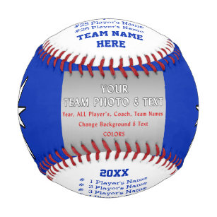 Players, Team, Coach Names Personalized Baseball