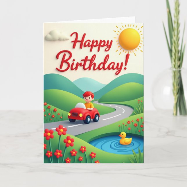 Playful 3D Birthday Card (Front)