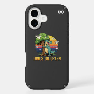 Playful 80s Dino Hugging Tree Tee – Eco-Friendly ' iPhone 16 Case