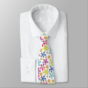 Playful Abstract Doodle Shapes Neck Tie