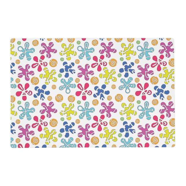 Playful Abstract Doodle Shapes Placemat (Front)