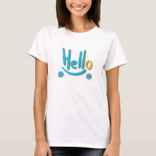 Playful Abstract Hello Pattern Art T-Shirt