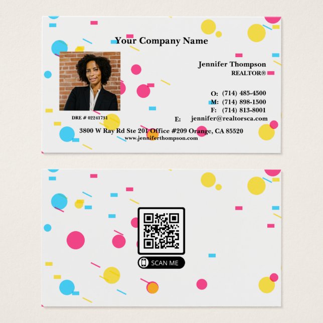 Playful Abstract Memphis Business Card (Front & Back)