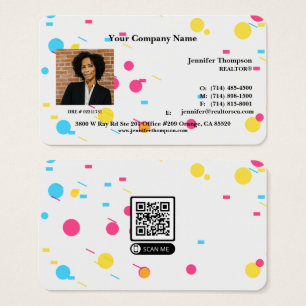 Playful Abstract Memphis Rounded Business Card