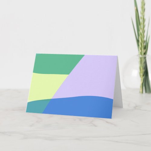 Playful Abstract Pastel Color Block Lavender Green Card