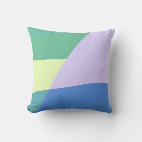 Playful Abstract Pastel Color Block Lavender Green Outdoor Pillow
