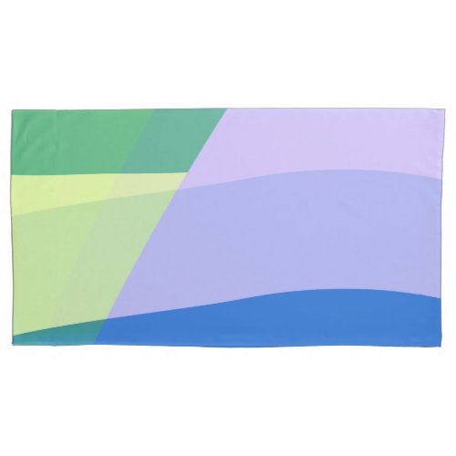 Playful Abstract Pastel Color Block Lavender Green Pillow Case