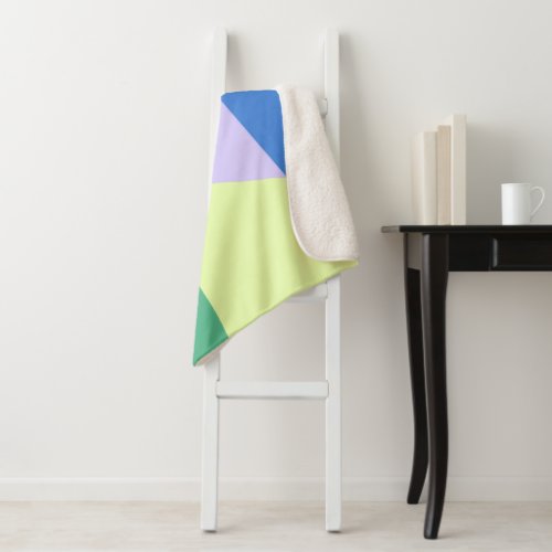 Playful Abstract Pastel Color Block Lavender Green Sherpa Blanket