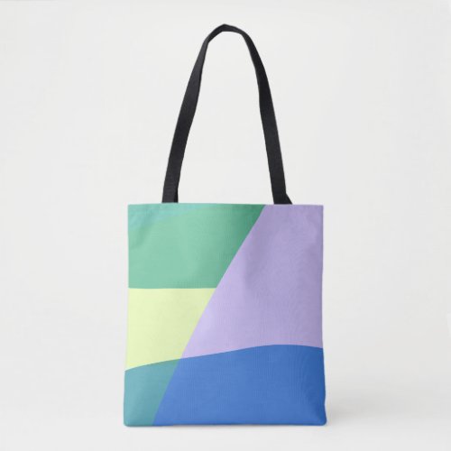 Playful Abstract Pastel Color Block Lavender Green Tote Bag