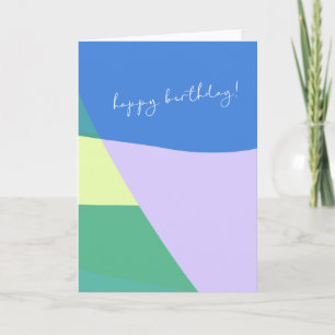 Playful Abstract Pastel Color Block Personalized Card