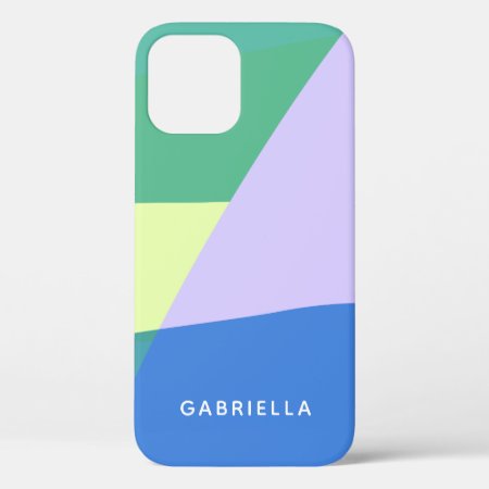 Playful Abstract Pastel Color Block Personalized Iphone 12 Pro Case