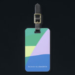 Playful Abstract Pastel Color Block Personalized Luggage Tag<br><div class="desc">Beautiful abstract art design with modern style and a colorful aesthetic in green,  blue,  and lavender. Personalize it with your name. Great gift idea.</div>