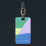 Playful Abstract Pastel Color Block Personalized Luggage Tag<br><div class="desc">Beautiful abstract art design with modern style and a colorful aesthetic in green,  blue,  and lavender. Personalize it with your name. Great gift idea.</div>