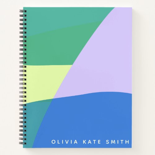 Playful Abstract Pastel Color Block Personalized Notebook