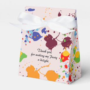 Playful Abstract Red Splatter Painting Birthday Fa Favor Boxes