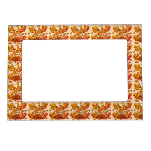 "Playful Acorn Collecting Scene" Magnetic Frame