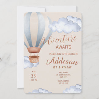 Playful Adventure 1st Birthday Party Invitation