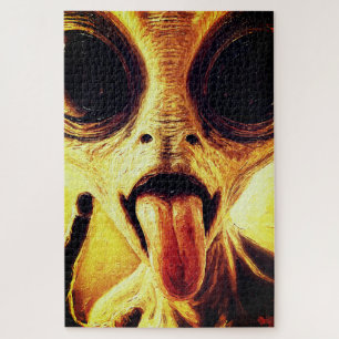 Playful Alien Portrait in Oil Paint Jigsaw Puzzle