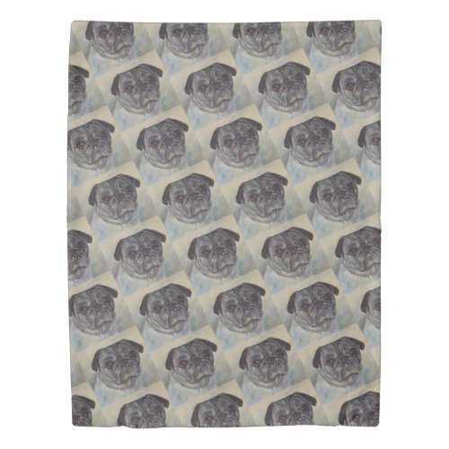PLAYFUL  AND CUTE PUG DUVET COVER