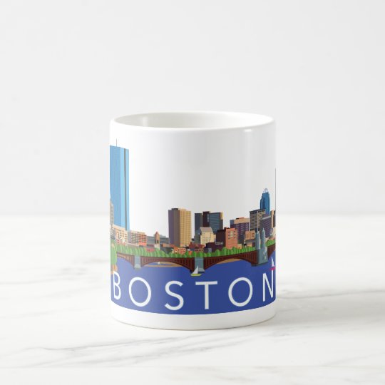 Playful And Unique Illustration Boston Skyline Coffee Mug Zazzle Com