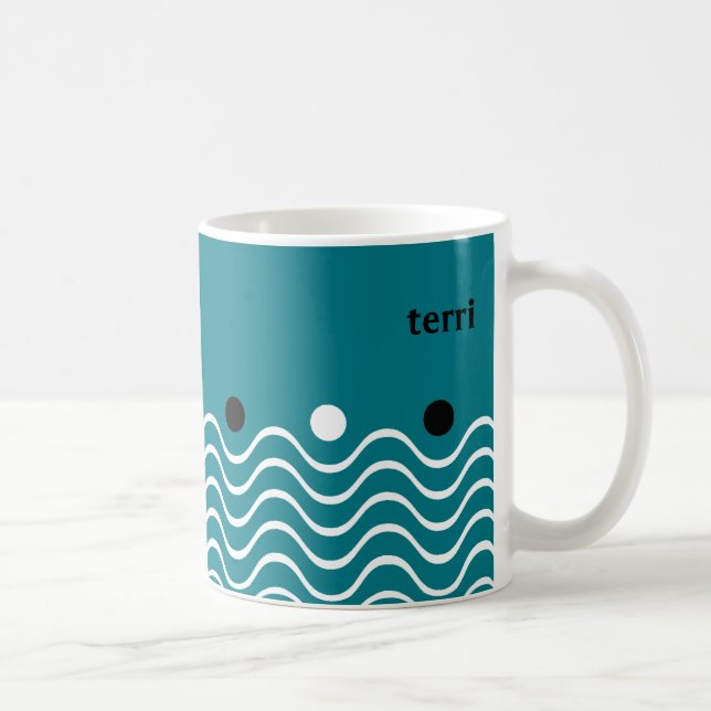Playful and Vibrant Dots and Squiggles Coffee Mug (Right)