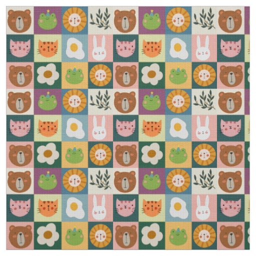 Playful Animal Friends Patchwork Pattern with Cute Fabric