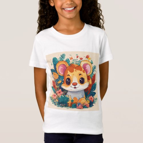 Playful Animal Printed Kids Fine Jersey T_Shirt T_Shirt