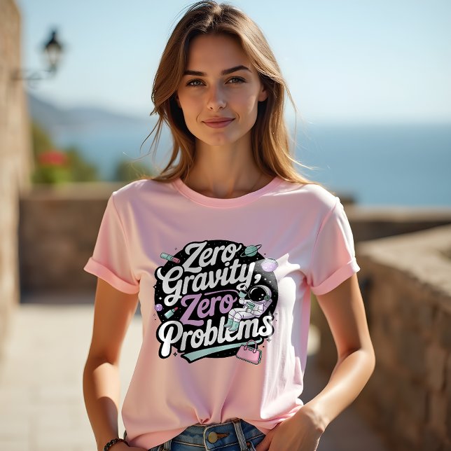 Playful Astronaut Sipping Coffee in Space T-Shirt (Creator Uploaded)